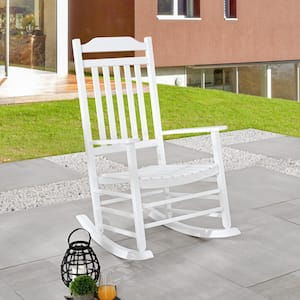 White Wood Outdoor Rocking Chair