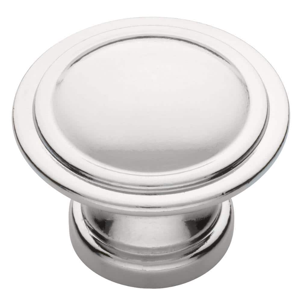 Ridge Design 1-1/8 in. (28mm) Polished Chrome Round Cabinet Knob