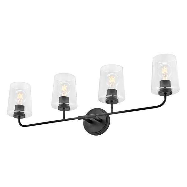 LARK - Kline 33.0 in. 4 Light Black Vanity Light