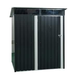 5 ft. x 3 ft. Metal Storage Shed Outdoor Transparent Plate Black (15 sq. ft.)