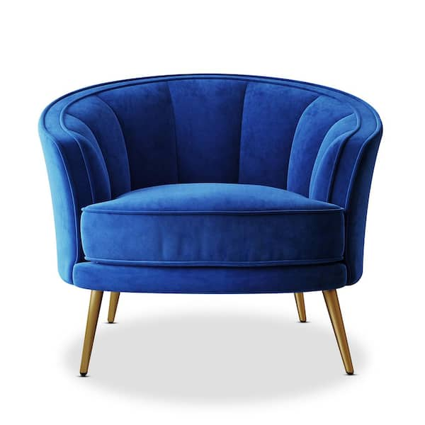 blue barrel accent chair