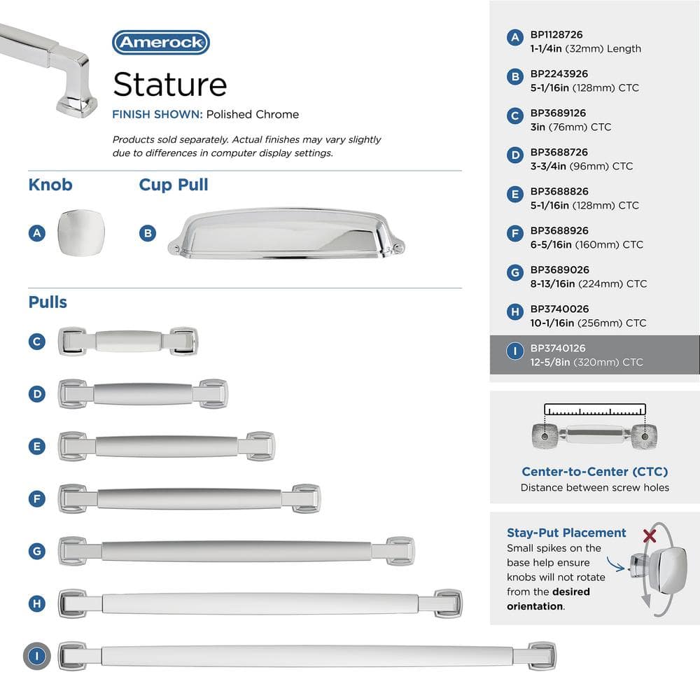 Polished Chrome 12-5/8 inch Modern Cabinet Pull