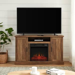 48 in. Freestanding Wooden Electric Fireplace TV Stand in Rustic Oak