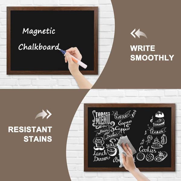 Large Magnetic Chalkboard for Wall 24 x 36 Inch Rustic Blackboard