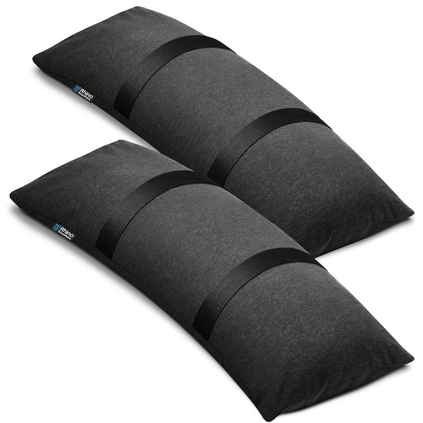 Angel Sar Black Umbrella Base Outdoor Fillable Arched Sandbags Weights for Umbrella Stand (2-Pack)