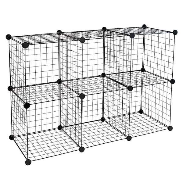 1 Gal. Wire Storage Cubes 6-Cube Metal Grid Organizer