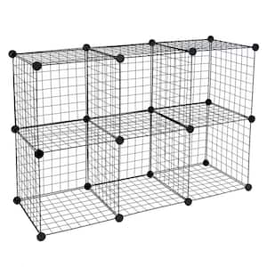 1 Gal. Wire Storage Cubes 6-Cube Metal Grid Organizer
