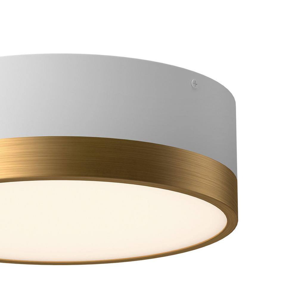Brisbane 12" White Glass Drum Flush Mount Light