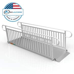 GATEWAY 3G 10 ft. Aluminum Solid Surface Wheelchair Ramp with Vertical Picket Handrails