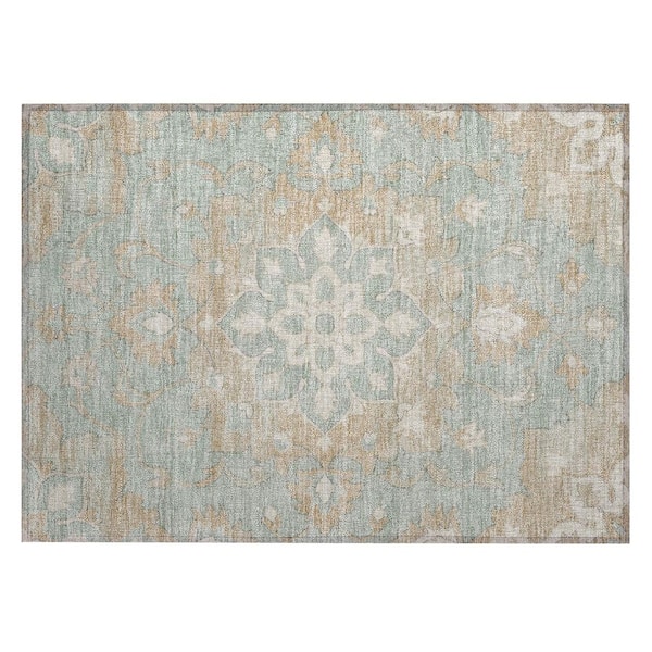 Chantille Machine Washable Indoor/Outdoor Abstract ACN2954 Seafoam 2 ft. x 3 ft. Accent Rug