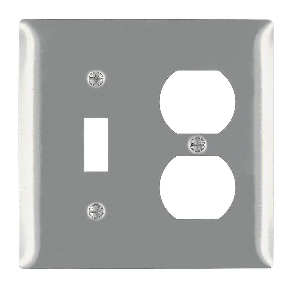 Pass & Seymour 302/304 S/S 2 Gang 1 Duplex 1 Toggle Wall Plate, Stainless Steel (1-Pack) price history on PriceWatchPro