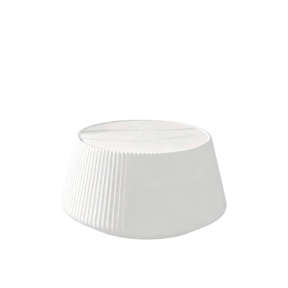 White Cup Shape PU Leather,Sintered Stone Top Coffee Table,Modern Sofa End Table( Each Table Top Has a Unique Pattern) price history on PriceWatchPro