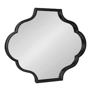 Rowla 24 in. x 18.5 in. Modern Irregular Black Framed Decorative Wall Mirror