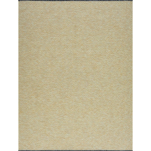 Alma Green 5 ft. x 7 ft. Diamond Machine Washable Indoor Area Rug