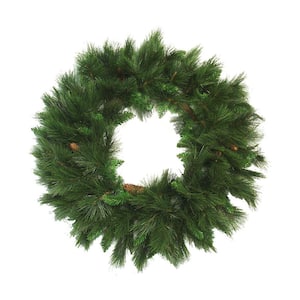 36 in. Unlit White Valley Pine Artificial Christmas Wreath