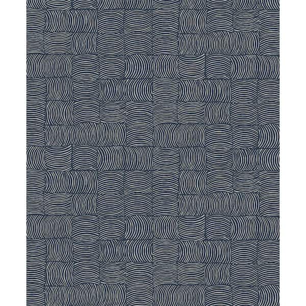 NextWall Blue Denim Organic Squares Vinyl Peel and Stick Wallpaper Roll (Covers 31.35 sq. ft.)