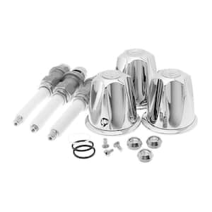 3-Handle Rebuild Kit with Metal Knobs in Polished Chrome