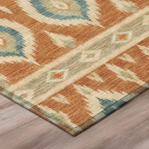 Chantille Machine Washable Indoor/Outdoor Abstract ACN3070 Terracotta 10 ft. x 14 ft. Area Rug