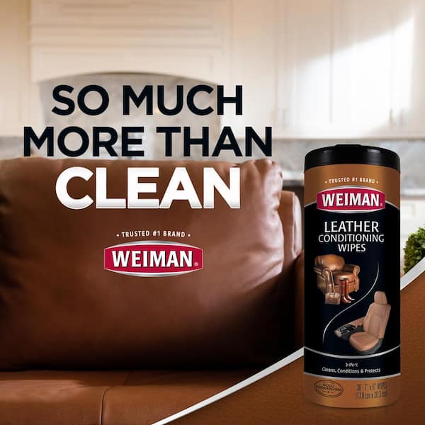 Weiman Leather Wipes - 2 Pack - Clean Condition UV Protection Help Prevent  Cracking or Fading of Leather Couches, Car Seats, Shoes, Purses