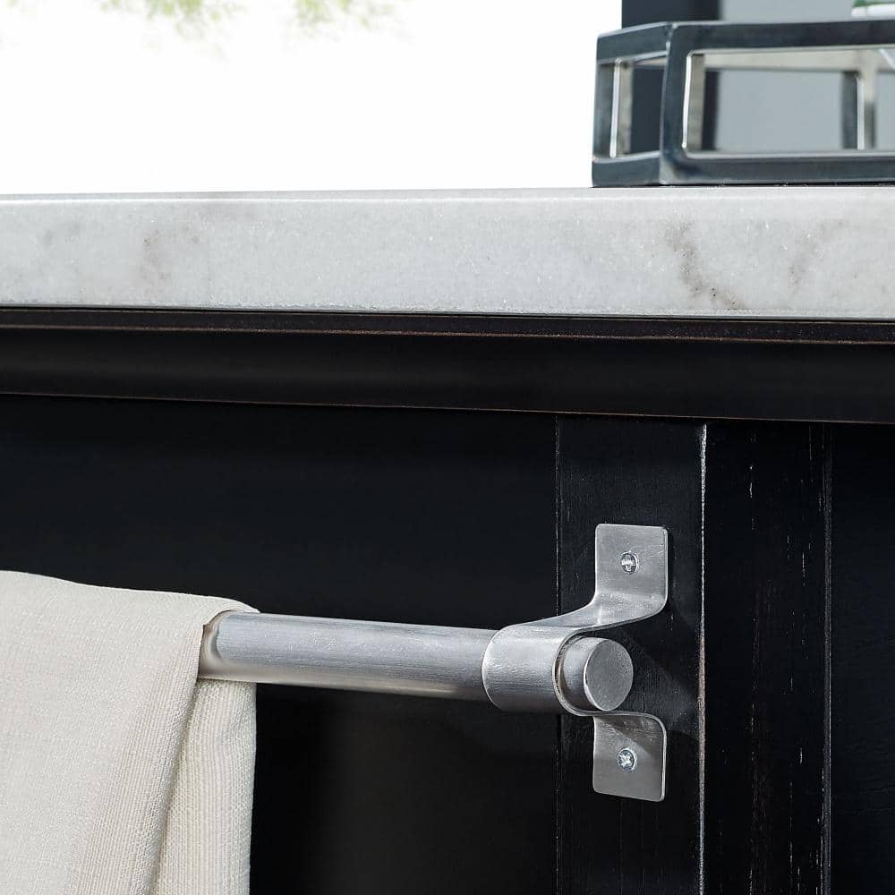 Aspen Black Marble Top Transitional Kitchen Island