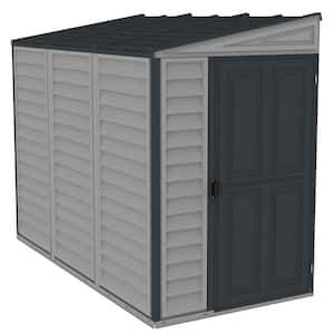 Sidemate 4 ft. x 8 ft. Vinyl Lean To Storage Shed Adobe with Foundation 29.25 sq. ft.