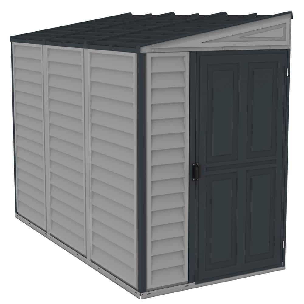 Sidemate 4 ft. x 8 ft. Plastic Vinyl Lean To Storage Shed Adobe with Founda