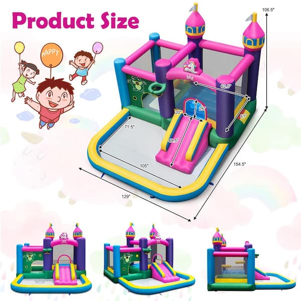 Costway Inflatable Unicorn-themed Bounce House 6-in-1 Kids Bounce Castle  Blower Excluded NP10674 - The Home Depot