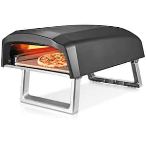 Portable Propane Gas Outdoor Pizza Oven with Pizza Stone - Dual L-Shaped Burnder