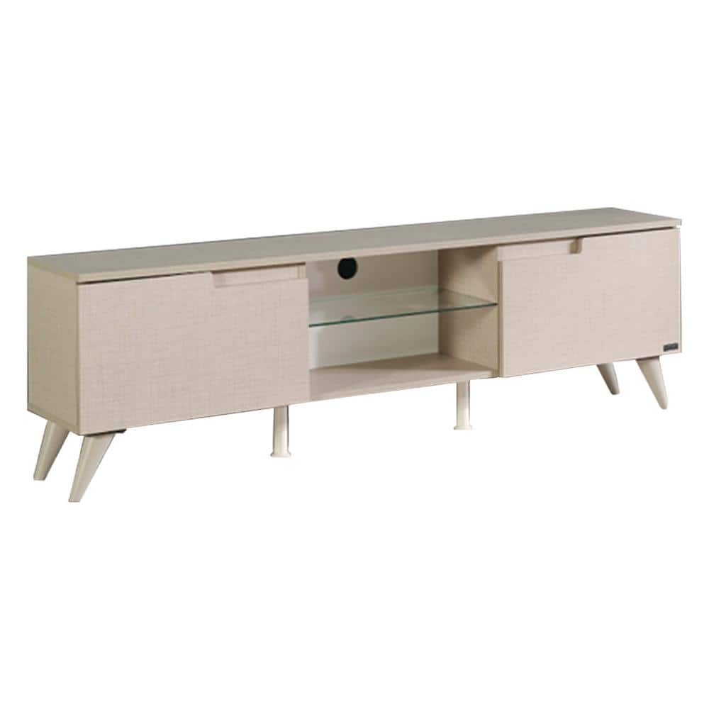 Tidoin Modern 67 in. Wood Beige TV Stand with 2 Storage Shelves and 2 Doors Fits TV's up to 70 in -  FUR-YDB0-499