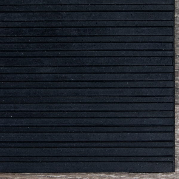 Ottomanson Easy Clean, Waterproof Non-Slip 2x3 Indoor/Outdoor Rubber Doormat,  20 x 39, Black 