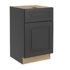 Grayson Deep Onyx Painted Plywood Shaker Assembled Base Kitchen Cabinet Soft Close 21 in W x 24 in D x 34.5 in H