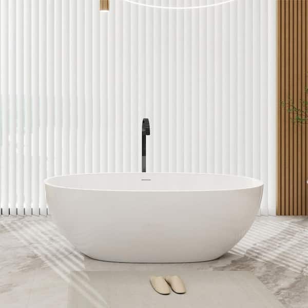 Zeafive Zeo 63 in. x32 in. Solid Surface Stone Resin Freestanding