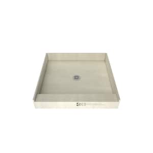 Redi Base 42 in. x 42 in. Single Threshold Shower Base with Center Drain and Polished Chrome Drain Plate