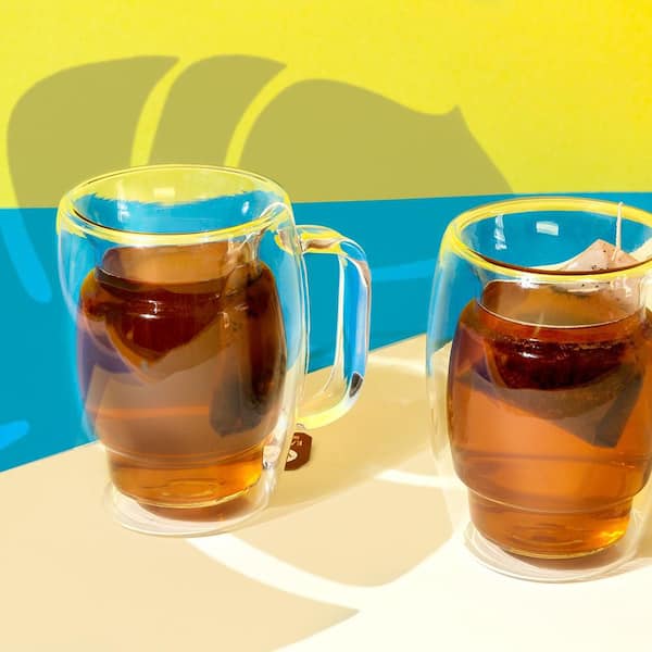 JoyJolt Cadus Lead Free Glass Double Wall Mug, 10 oz. (Set of 2)
