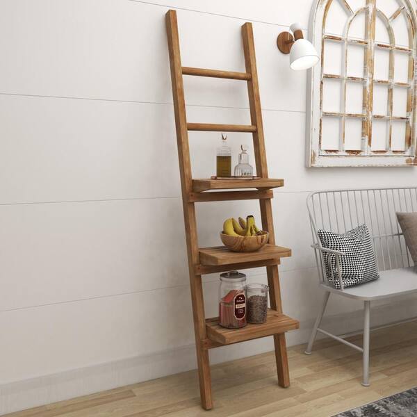 Litton Lane 11 in. x 32 in. White Wood Vintage Wall Shelf 92602