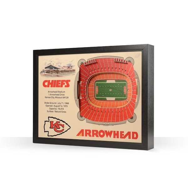 NFL Kansas City Chiefs 25 Layer Stadiumviews 3D Wooden Wall Art