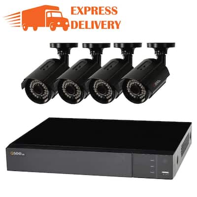 4-Channel 1080p 1TB Surveillance System and 4 HD Cameras with 100 ft. Night Vision