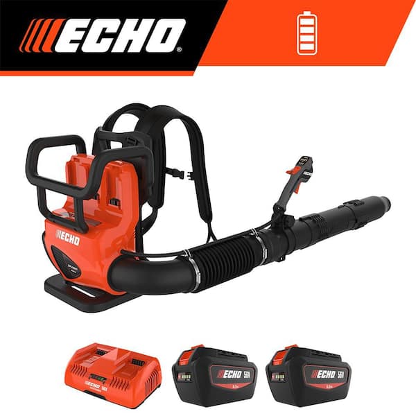 56V 195 MPH 795 CFM Cordless Battery Backpack Blower w/Tube Throttle and (2) 5.0Ah Batteries and Dual Port Charger