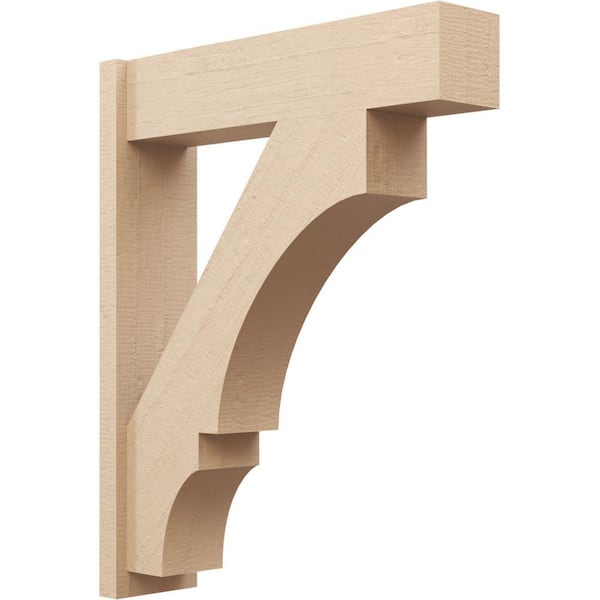 Ekena Millwork 8 in. x 40 in. x 32 in. Balboa Block Rough Cedar Woodgrain Timberthane Polyurethane Outlooker, Primed Tan