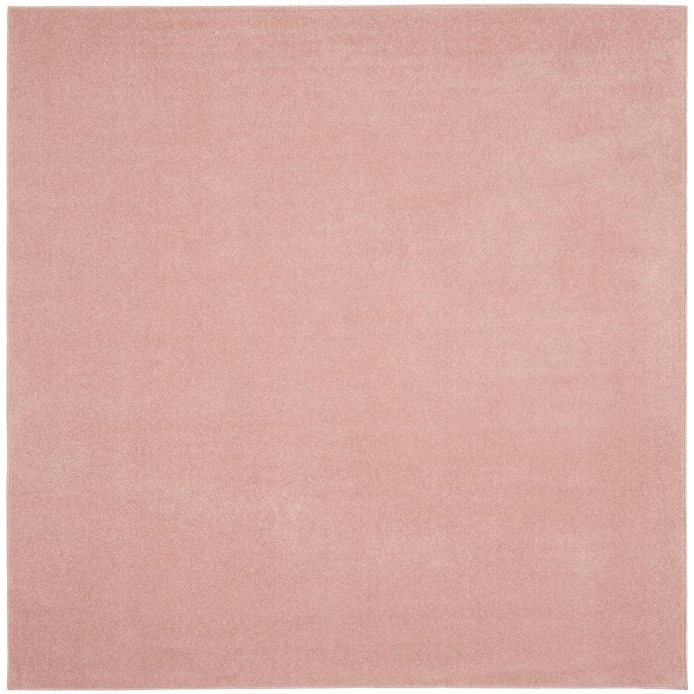 Nourison Essentials 7 ft. x 7 ft. Pink Square Solid Indoor/Outdoor