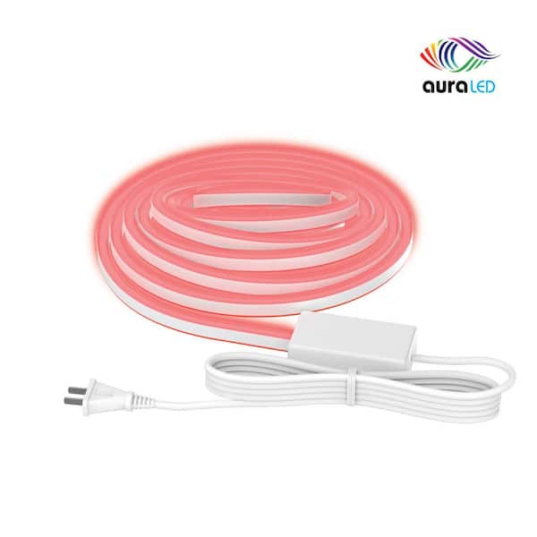 Tzumi Aura LED 60-Watt Equivalent Smart Integrated LED Outdoor/Indoor 16 ft. Plug-In Wifi Enabled Color Changing Rope Light