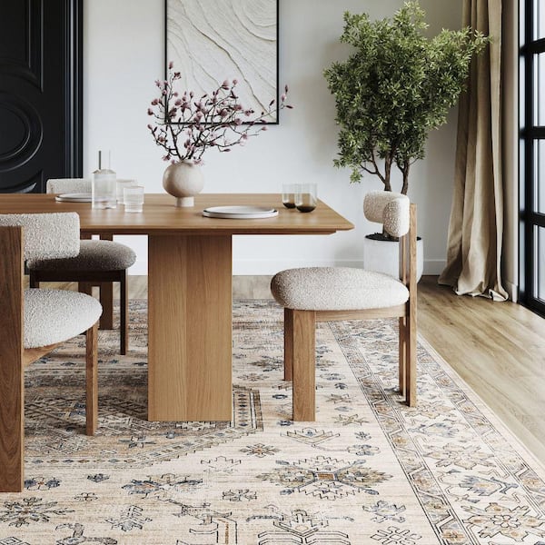 Darby Persian Spill-Proof Machine Washable Ivory 5 ft. x 8 ft. Area Rug