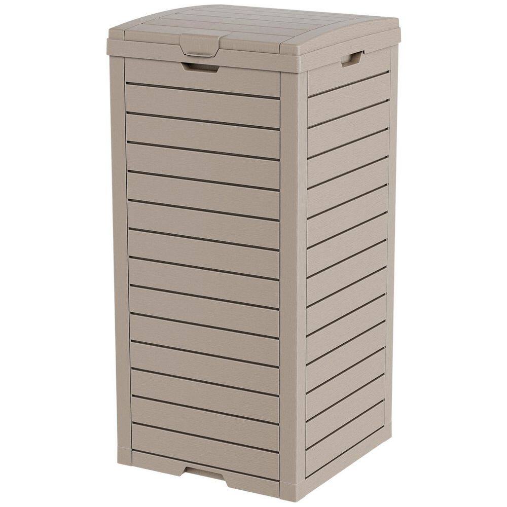 16 in. W x 16 in D x 34 in. H Coffe Resin Trash Can Storage, Tiered Lid & Drip Tray,Waterproof Resin Waste Bin,Deck Box price history on PriceWatchPro