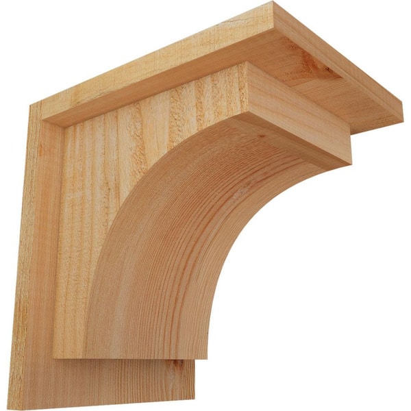 Ekena Millwork 8 in. x 10 in. x 10 in. Huntington Rough Sawn Douglas Fir Corbel with Backplate