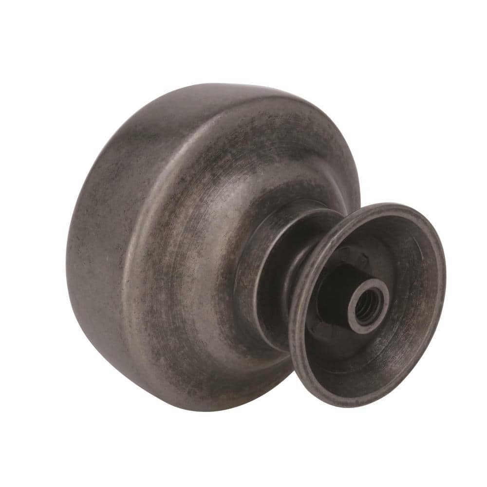 Weathered Nickel Round Cabinet Knob with Mounting Hardware