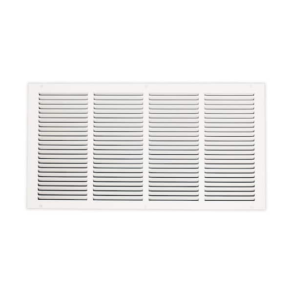 Everbilt 24 in. x 12 in. Steel Return Air Grille in White