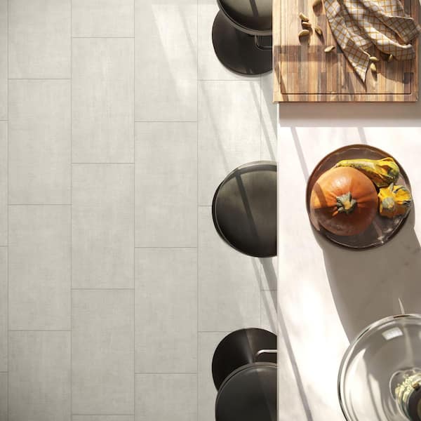 Unico White 12 in. x 24 in. Concrete Look Porcelain Floor and Wall Tile (13.56 sq. ft. /Case)