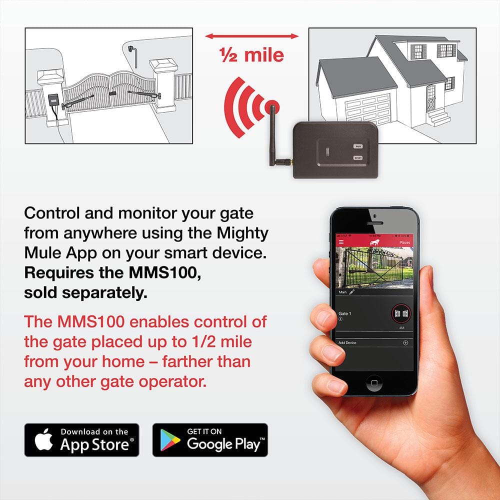 Mighty Mule Heavy Duty Black Smart Gate Opener Kit
