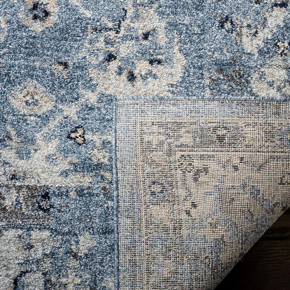 Charleston Navy and Light Grey Floral 6'x9' Synthetic Area Rug