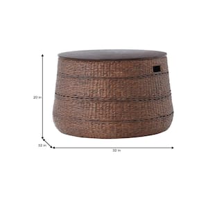 Kerala 32 in. Brown Round Wood Coffee Table with Lift Top